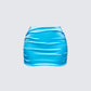 Saranna Blue Satin Micro Mini Skirt product front