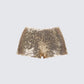 Posie Gold Sequin Mini Shorts product front