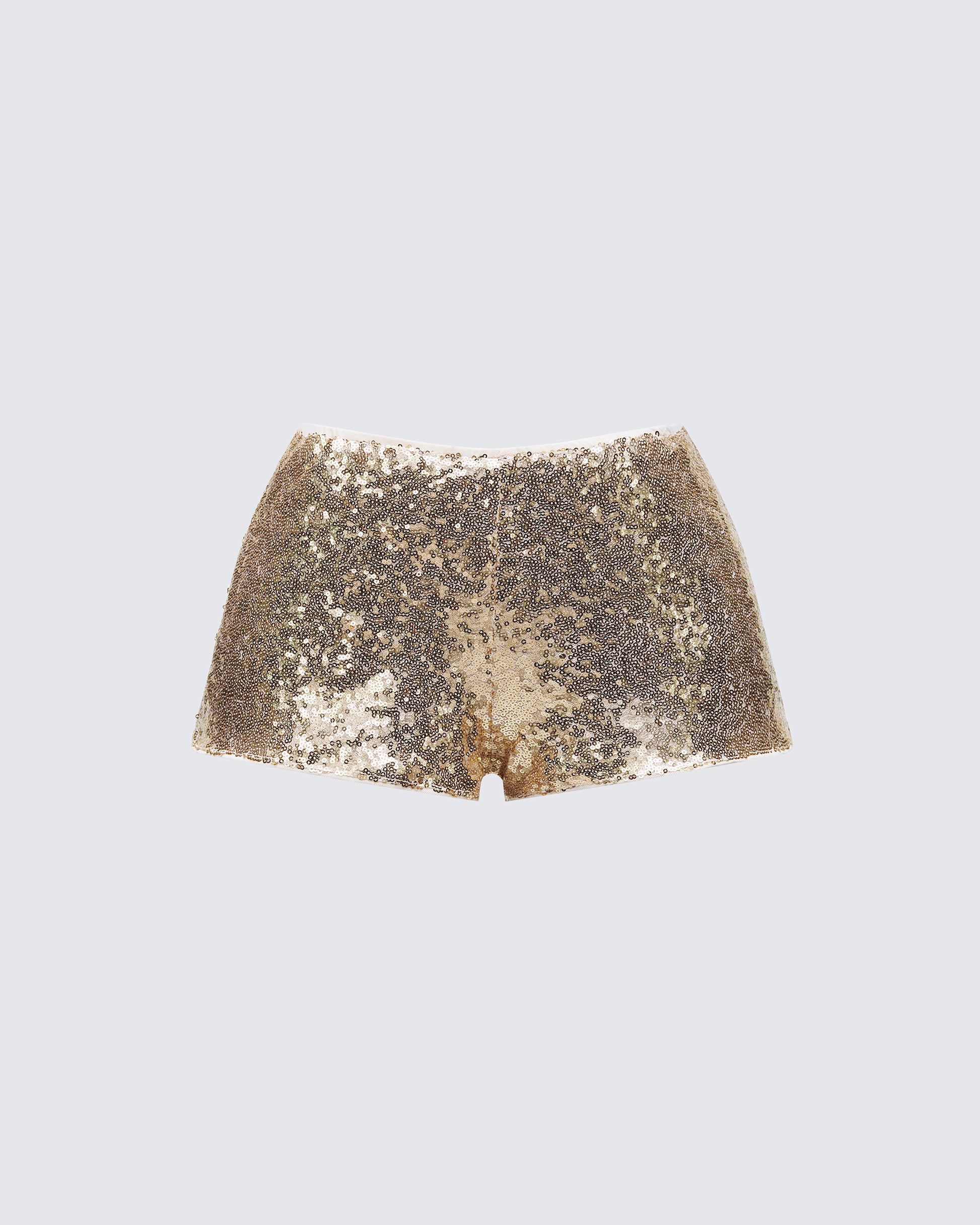 Posie Gold Sequin Mini Shorts product front