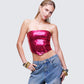 Astraia Pink Sequin Bandeau Top