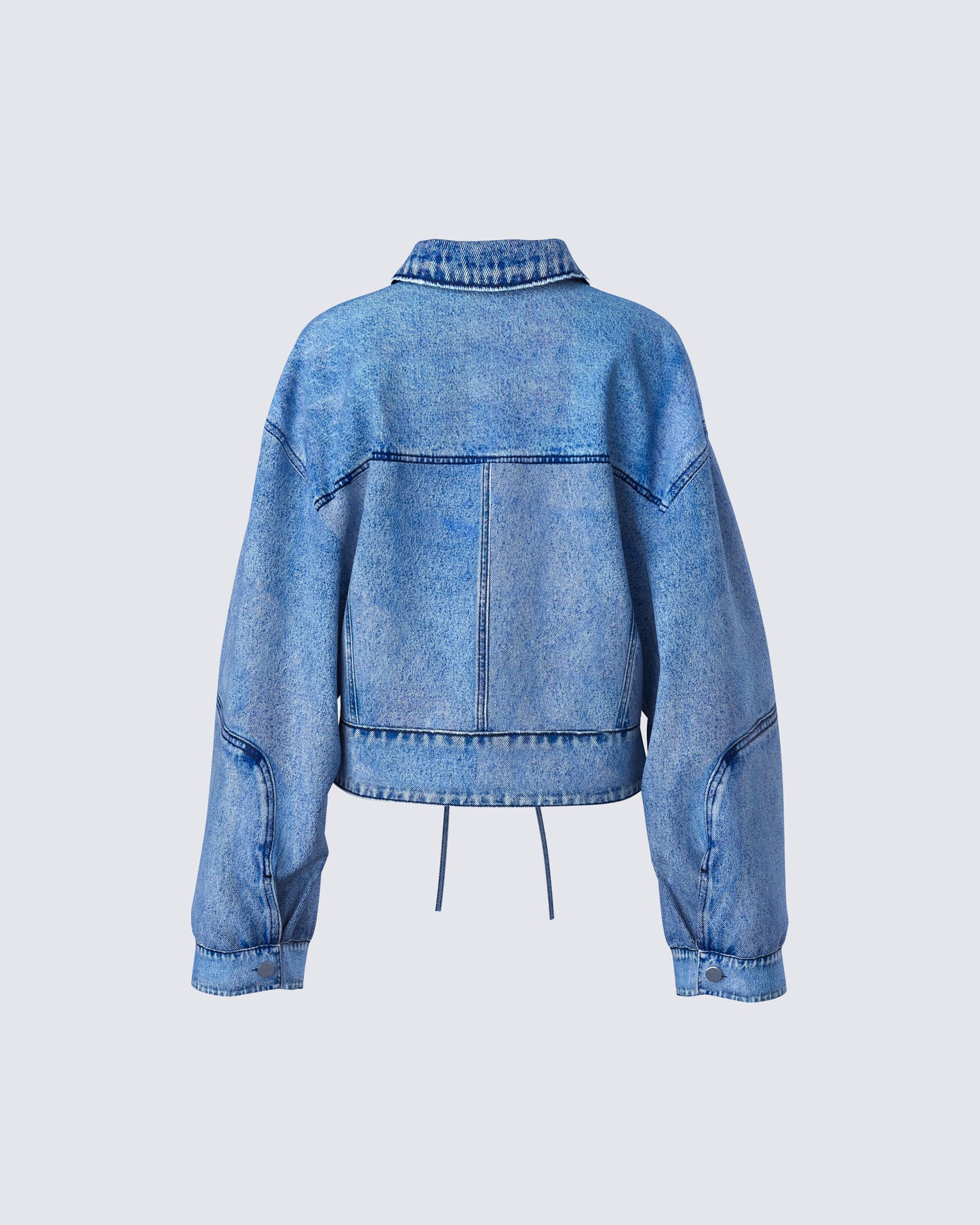 Yui Blue Denim Oversized Cropped Jacket