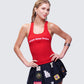 Noel Red Ribbed Slogan Tank