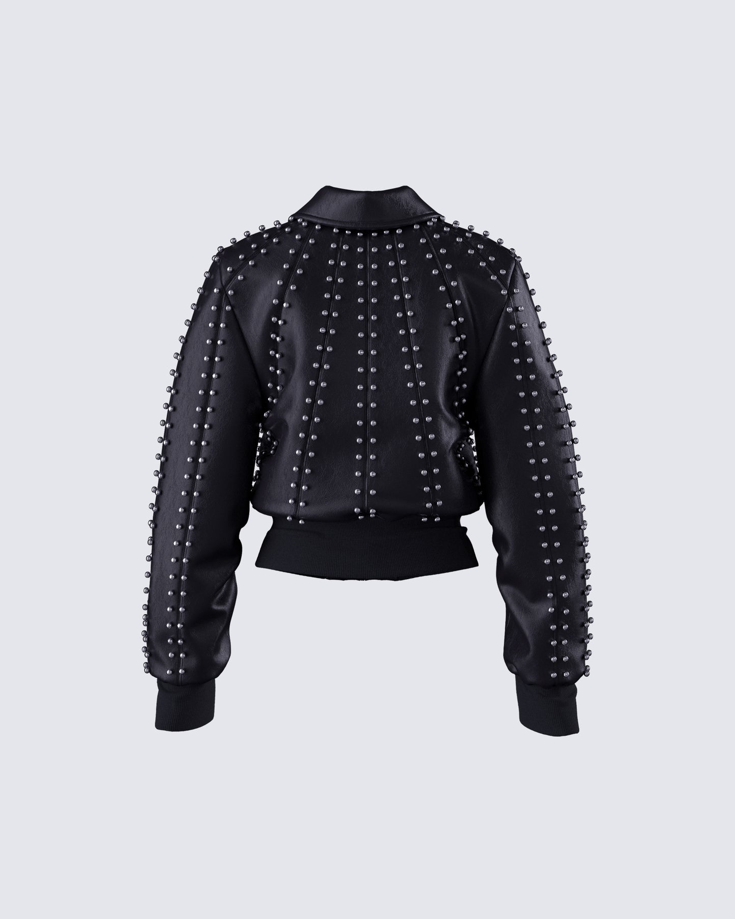 Eleri Black Vegan Leather Studded Jacket