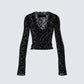 Suki Black Lace Long Sleeve Top