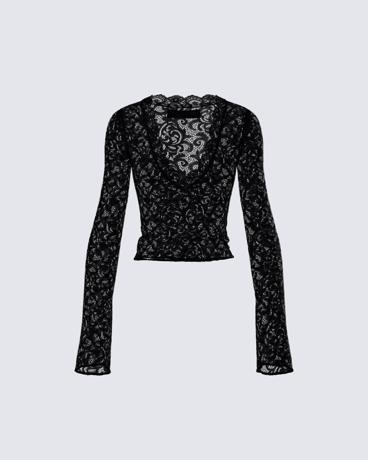 Suki Black Lace Long Sleeve Top