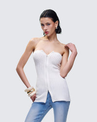 Kinsey Ivory Sweater Knit Tube Top