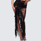 Elyra Black Lace Sheer Maxi Skirt