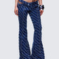 Aviv Blue Denim Studded Flared Jeans