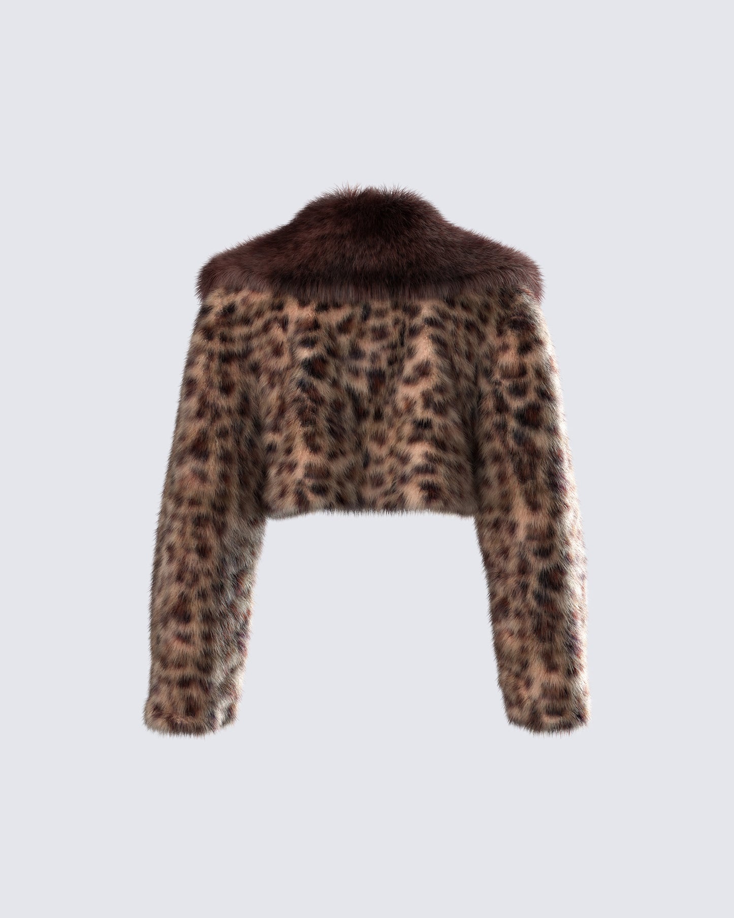 Kenza Brown Faux Leopard Fur Jacket