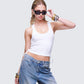 Nixie White Lace Up Tank