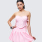 Cinday Pink Sequin Side Tie Corset