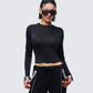 Vivi Black Jersey Long Sleeve Top