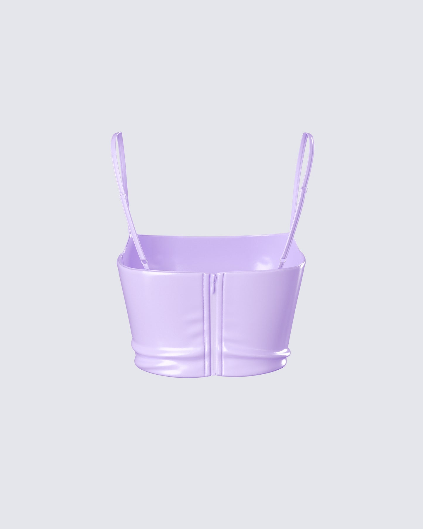 Odalis Lilac Vegan Leather Crop Top