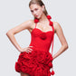 Bellerose Red Rose Detail Halter Corset Top