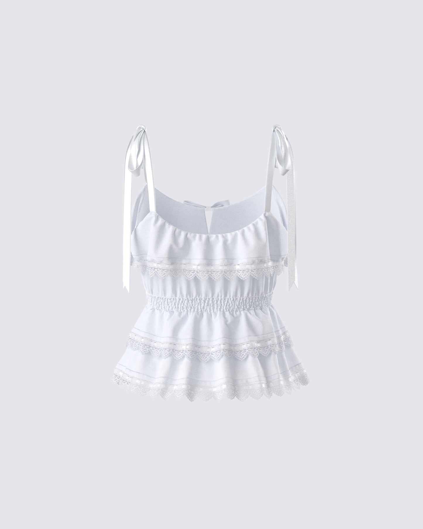 Shannyn White Ruffle Tie Top