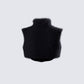 Ara Black Fuzzy Turtleneck Crop Top