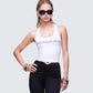 Setareh White Graphic Tank Top