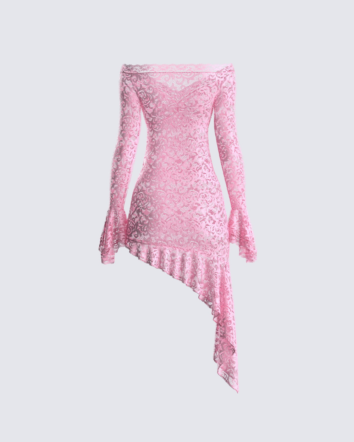 Riya Pink Lace Mini Dress