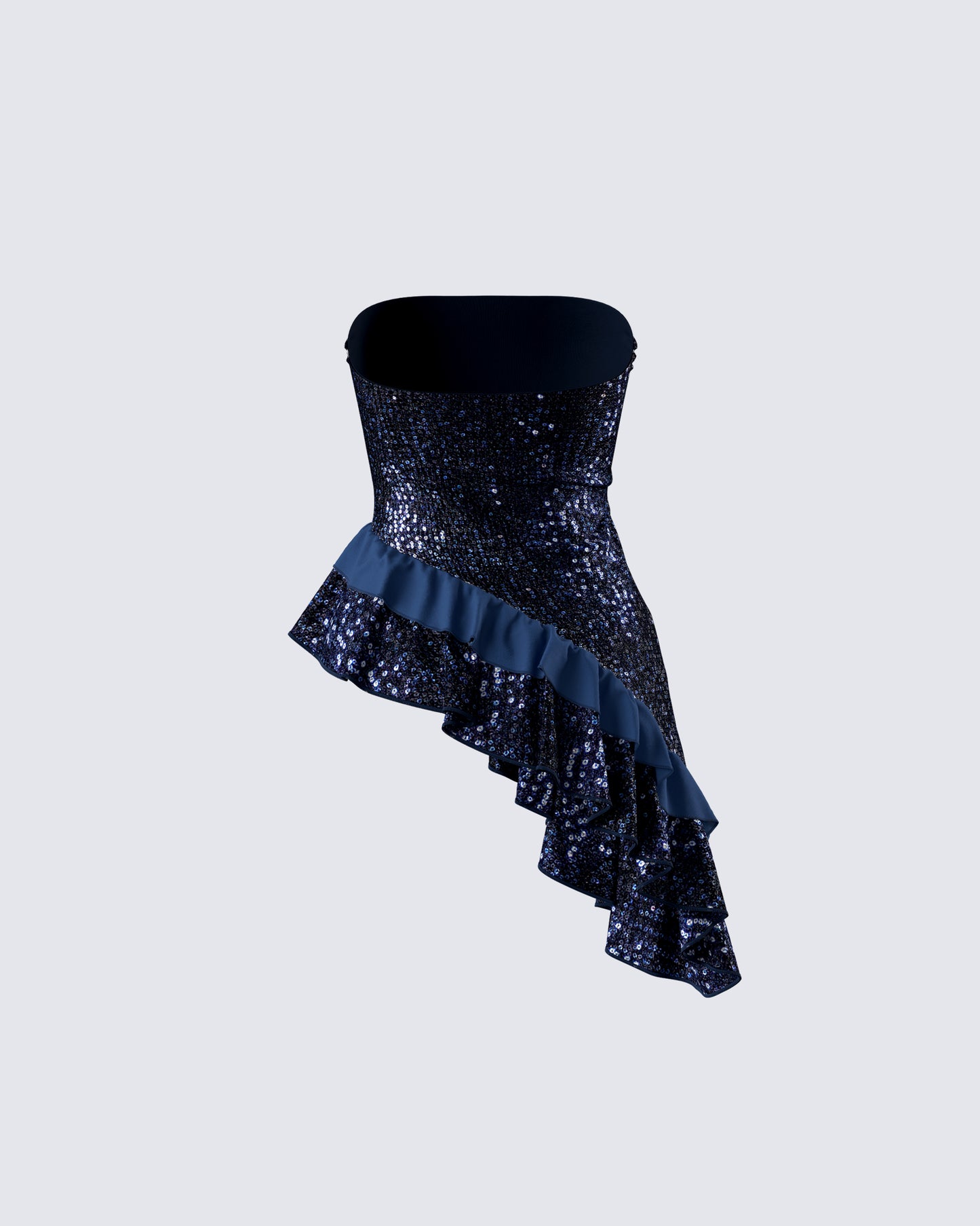 Kienna Navy Sequin Asymmetrical Top