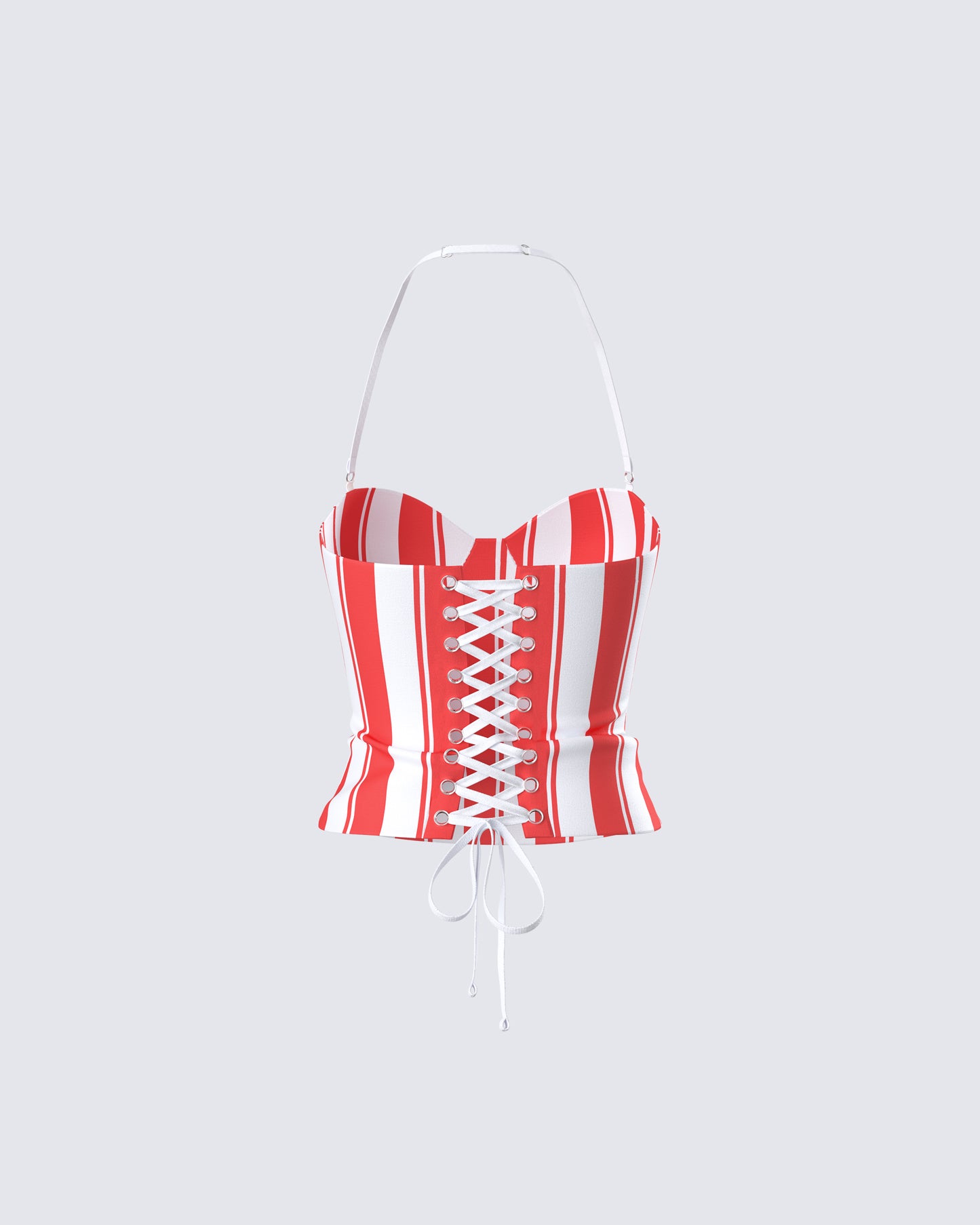 Risa Red Stripe Bustier Top