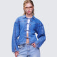 Freesia Blue Bow Tied Denim Shirt Jacket