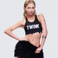 Maxine Black Graphic Cut Off Tank