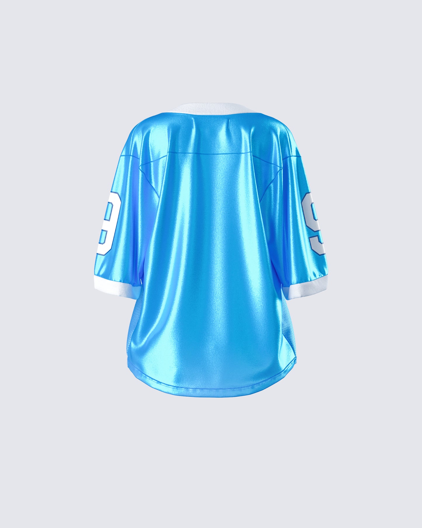 Amia Blue Graphic Sports Jersey Top