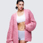 Blaise Pink Chunky Hand Knit Cardigan