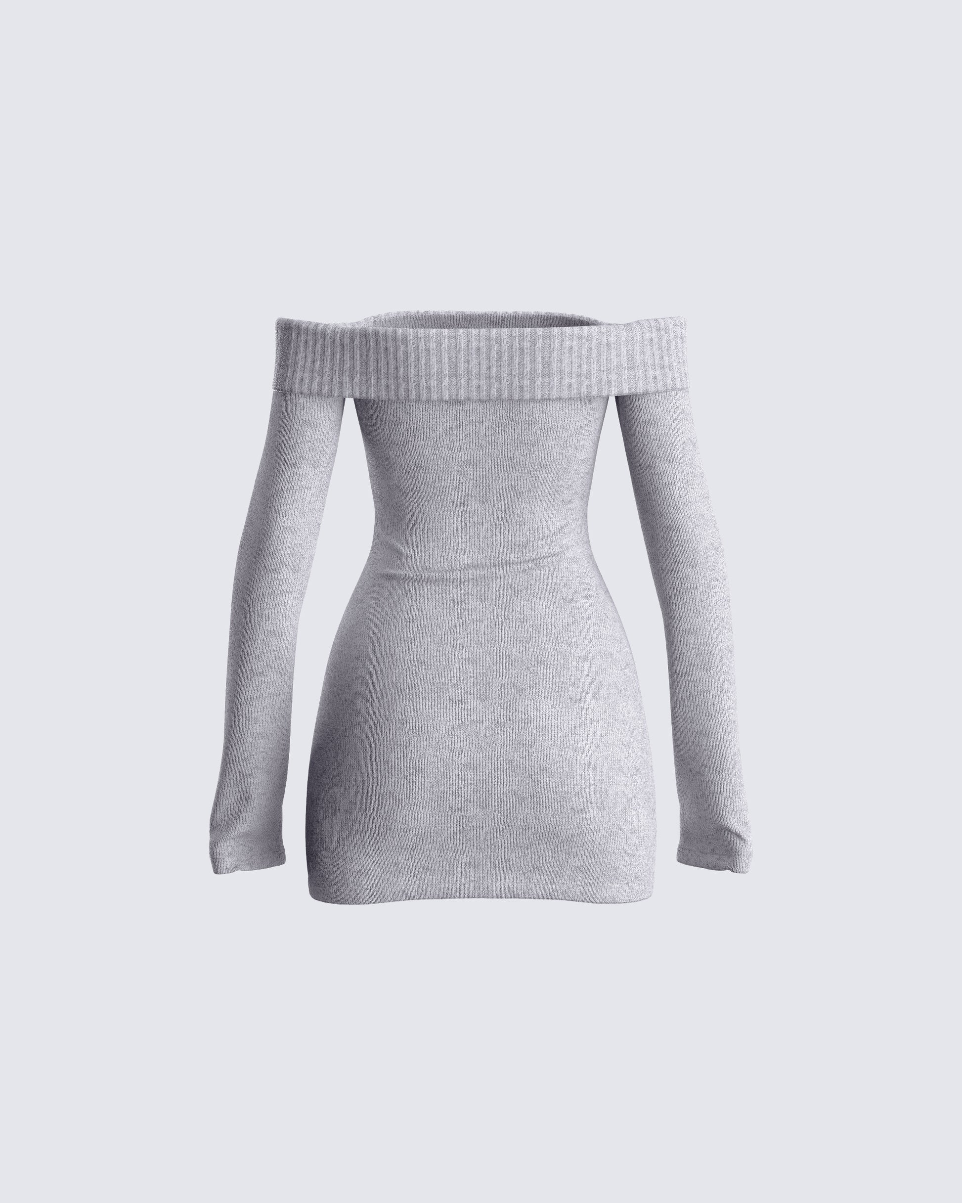 Abeni Grey Sweater Mini Dress – FINESSE