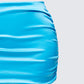 Saranna Blue Satin Micro Mini Skirt