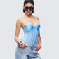 Cinderella Blue Mesh Detachable Strap Bodysuit