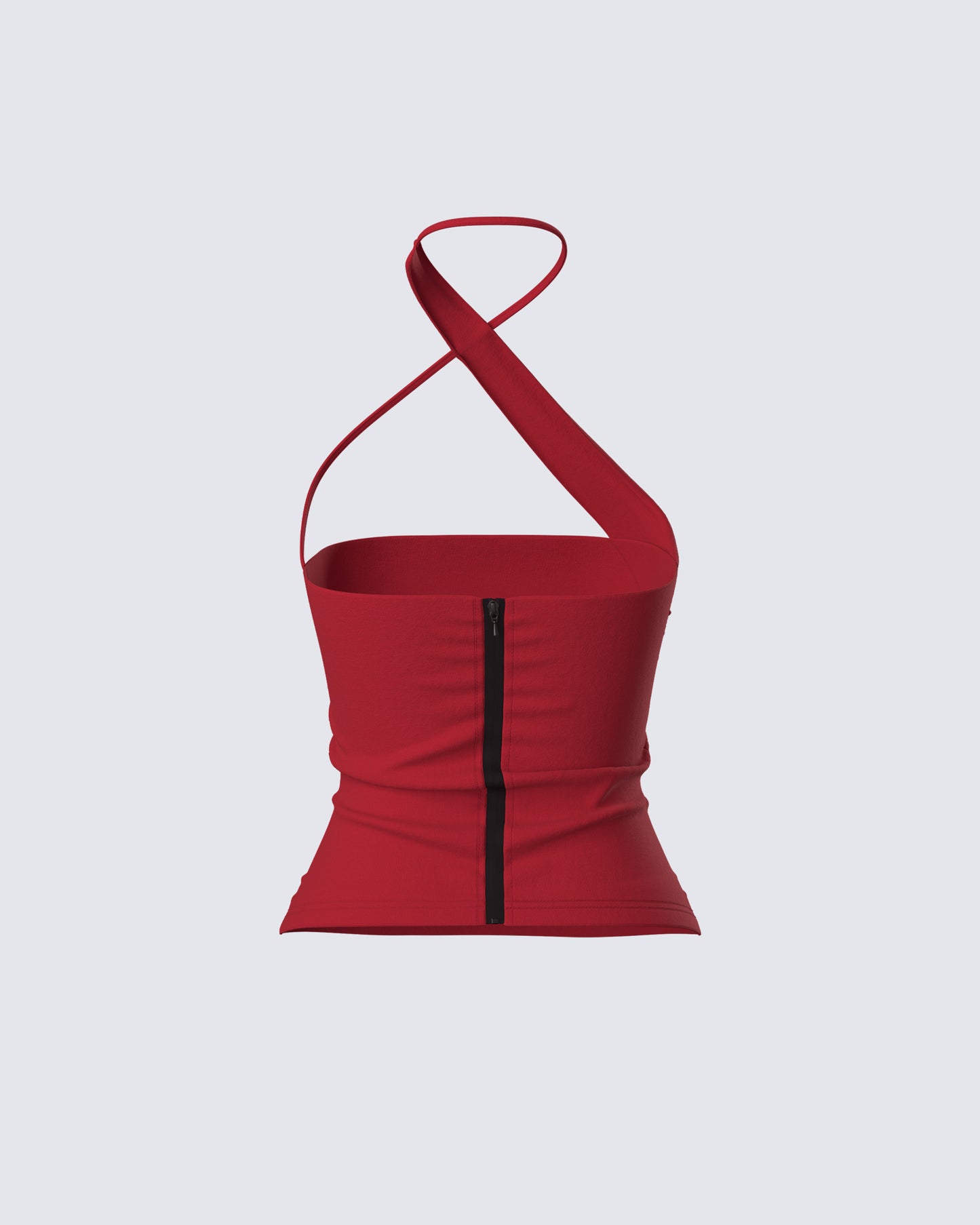 Idalia Red Asymmetrical Halter Top