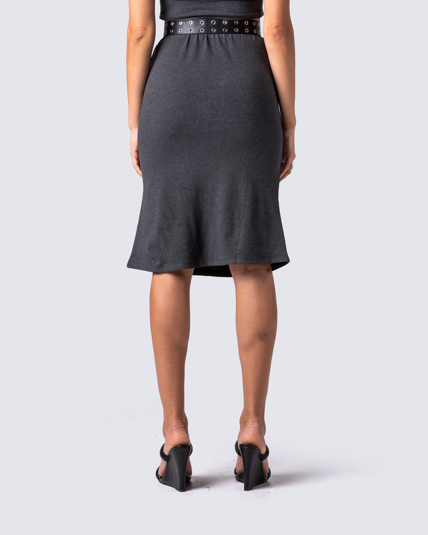Nico Grey Jersey Midi Skirt