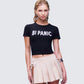 Meera Black Slogan Baby Tee