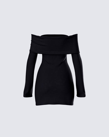 Abeni Black Sweater Mini Dress