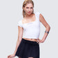 Levi White Slogan Scoop Neck Tee