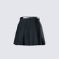 Perla Black Pleated Mini Skirt