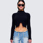 Travis Black Sweater Knit Top