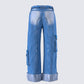 Karen Blue Denim Cargo Pant