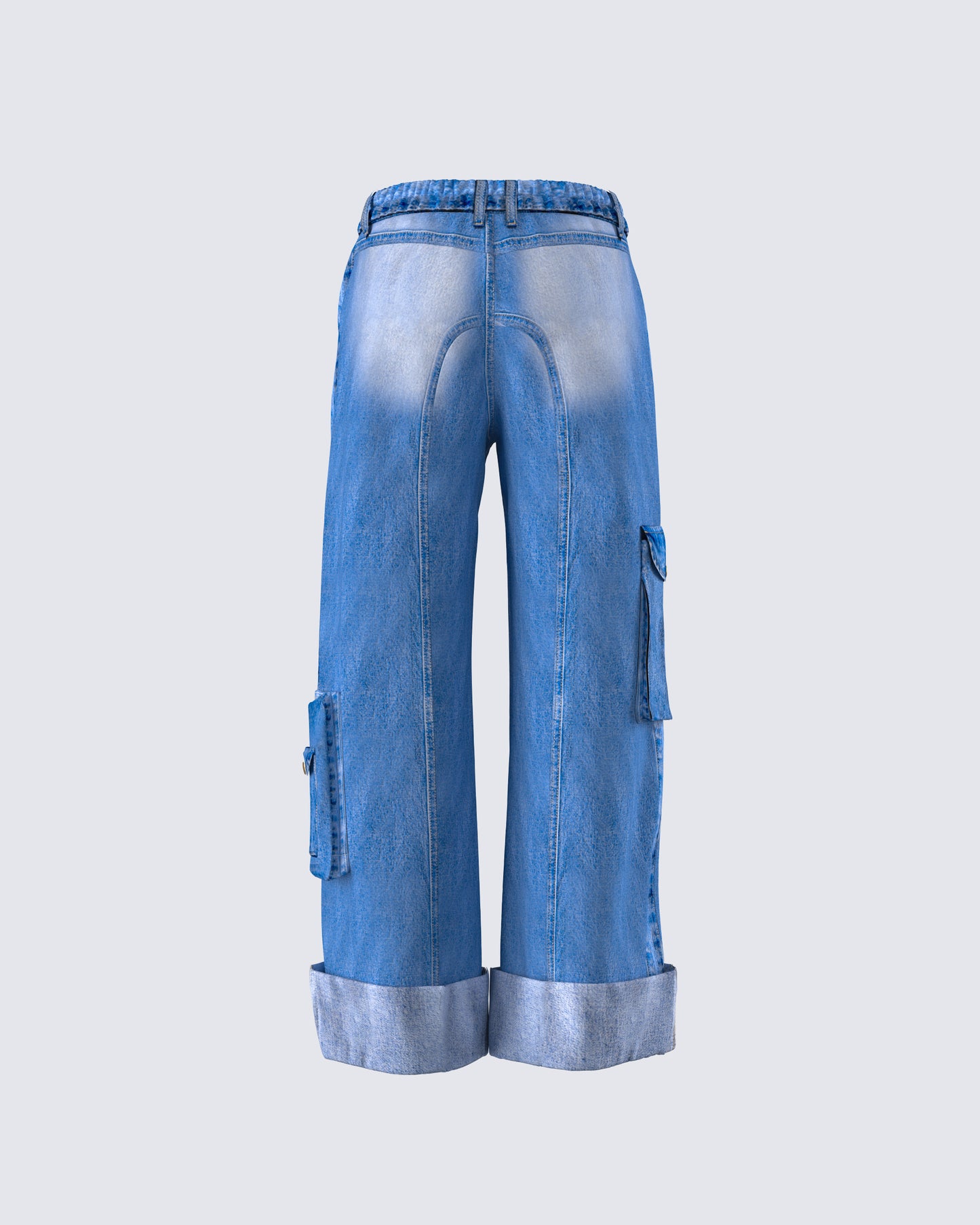 Karen Blue Denim Cargo Pant