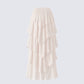 Zana Cream Tiered Ruffle Maxi Skirt