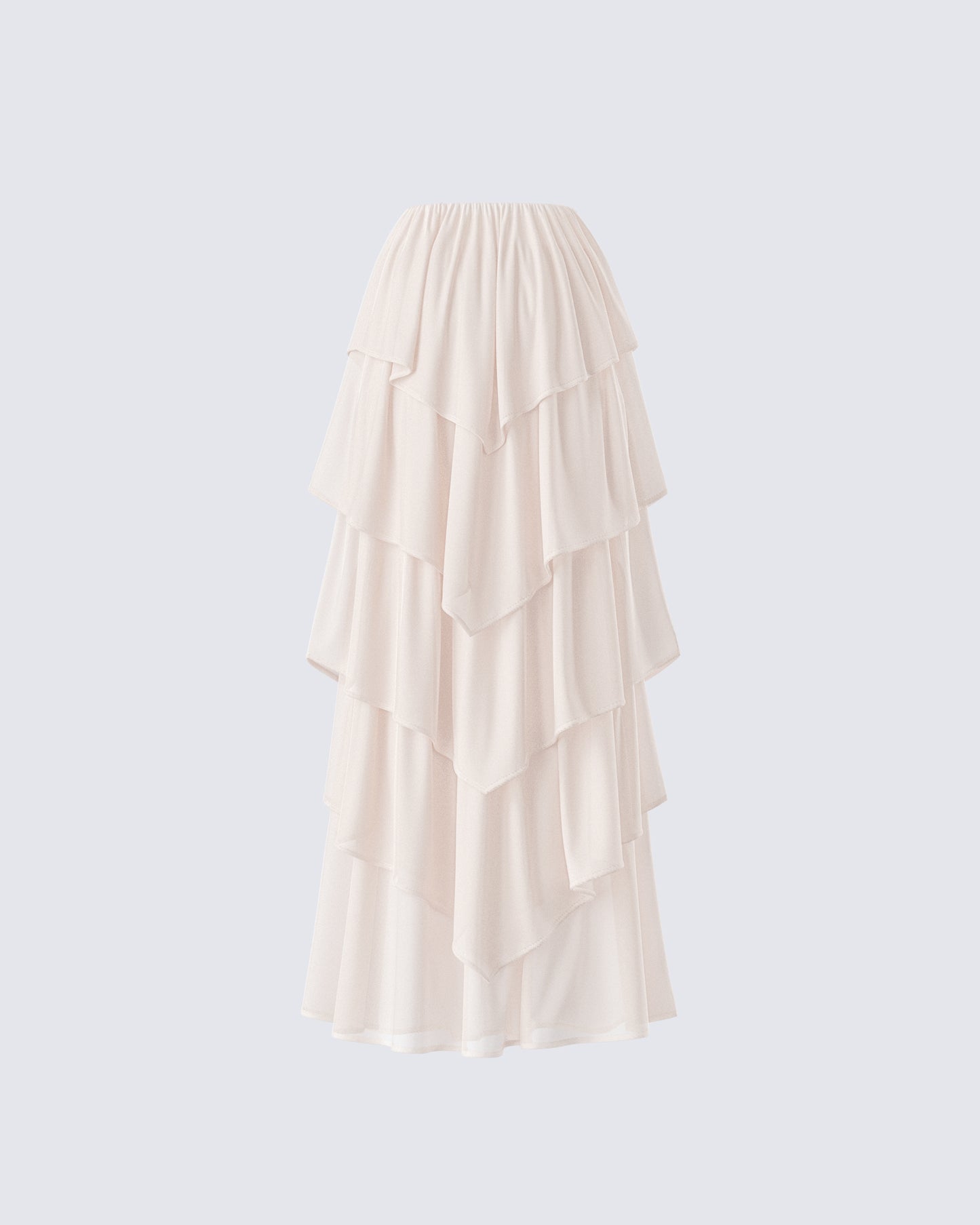 Zana Cream Tiered Ruffle Maxi Skirt