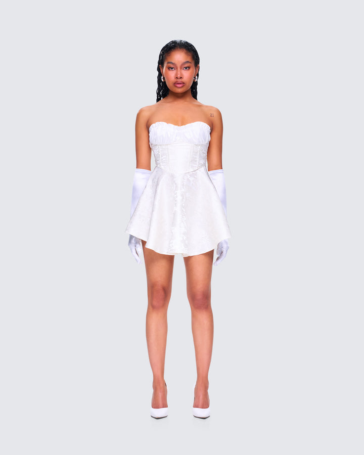 finesse rosie white corset dress FINESSE Rosie White Corset Dress L