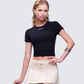 Swara Black Slogan Baby Tee
