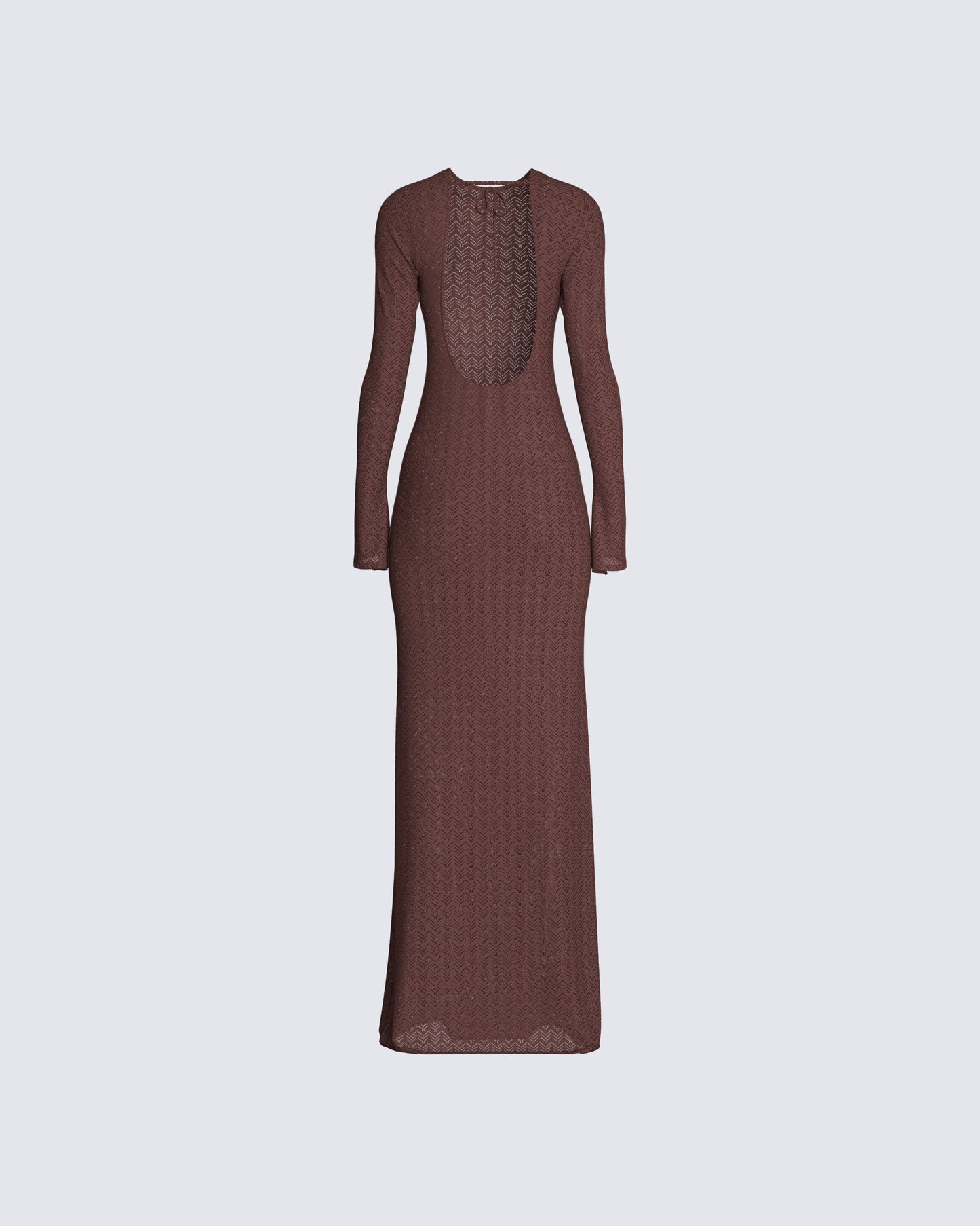 Landis Brown Knit Maxi Dress