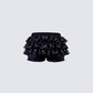 Love Hand Beaded Rhinestone Black Ruffle Short