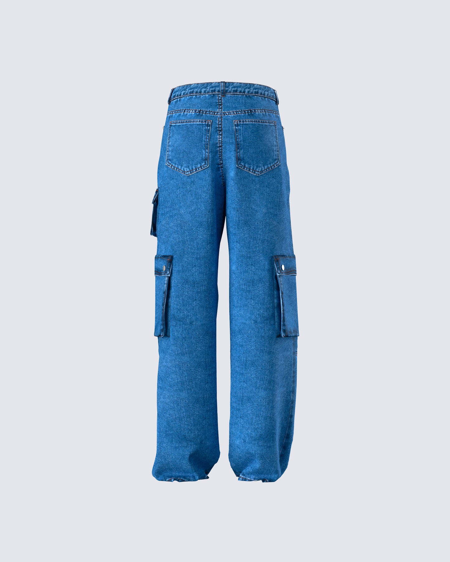 Agnetha Blue Denim Cargo Pant