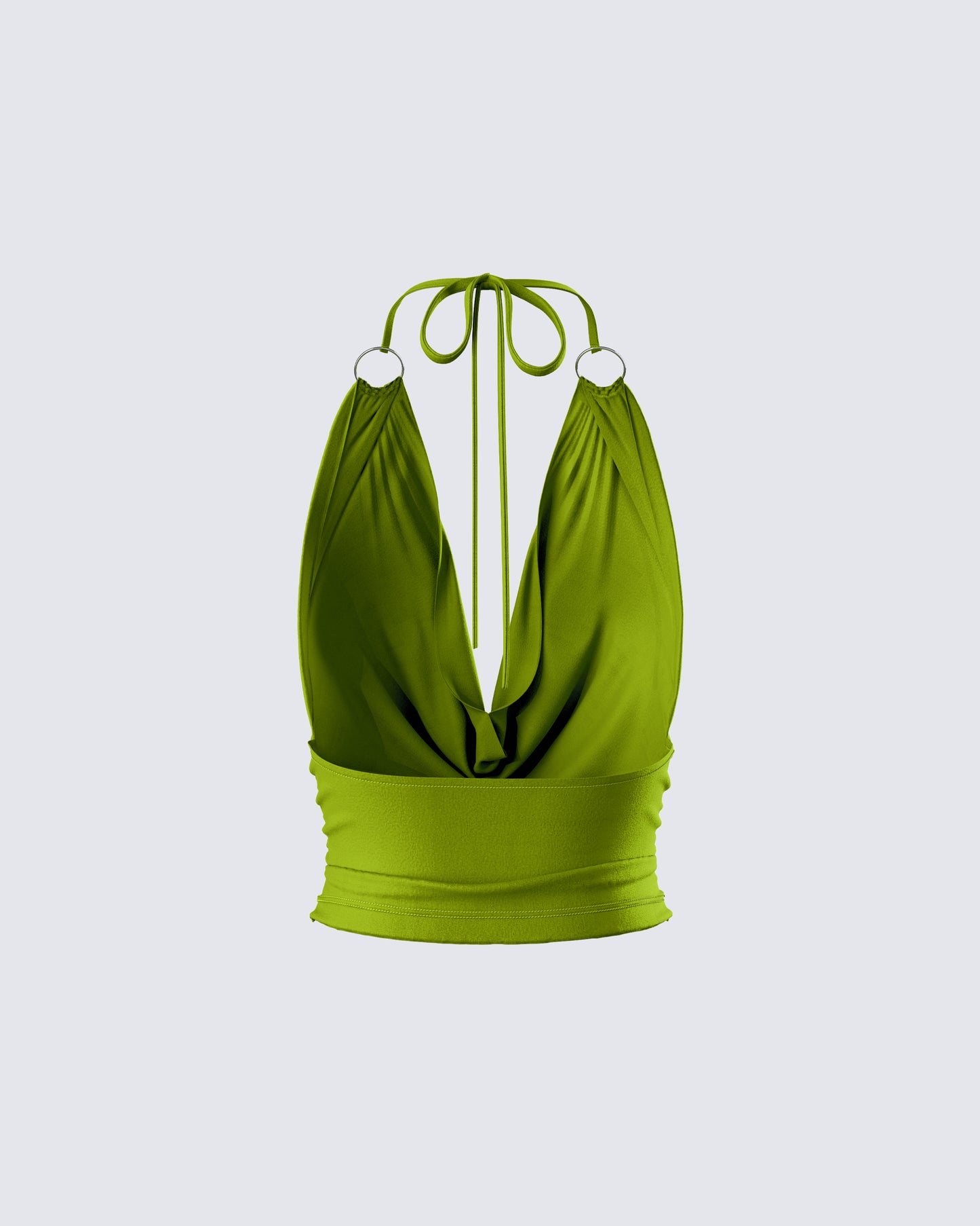 Didi Green Cowl Neck Halter Top