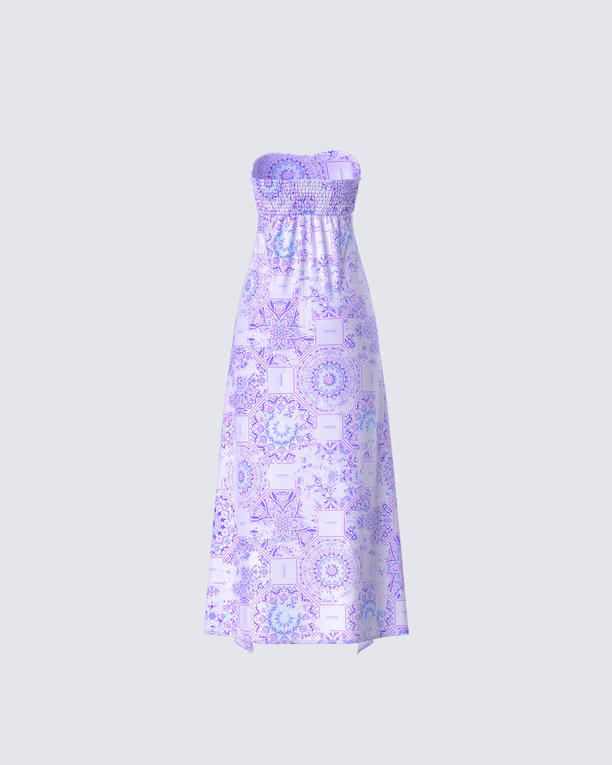 Lavender Halter Midi Dress Floral Print Summer Top FINESSE Lavender Halter Midi Dress Floral Print Summer Top FINESSE