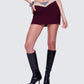 Xanthe Red Borg Trim micro mini jupe